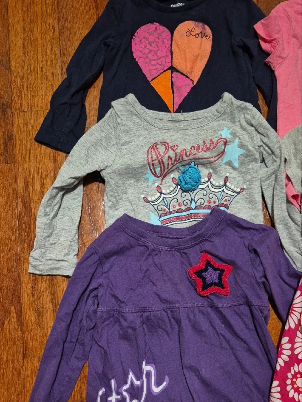 OshKosh B'gosh Pink, White & Gray Girls Short Sleeve Graphic Tee 19pcs